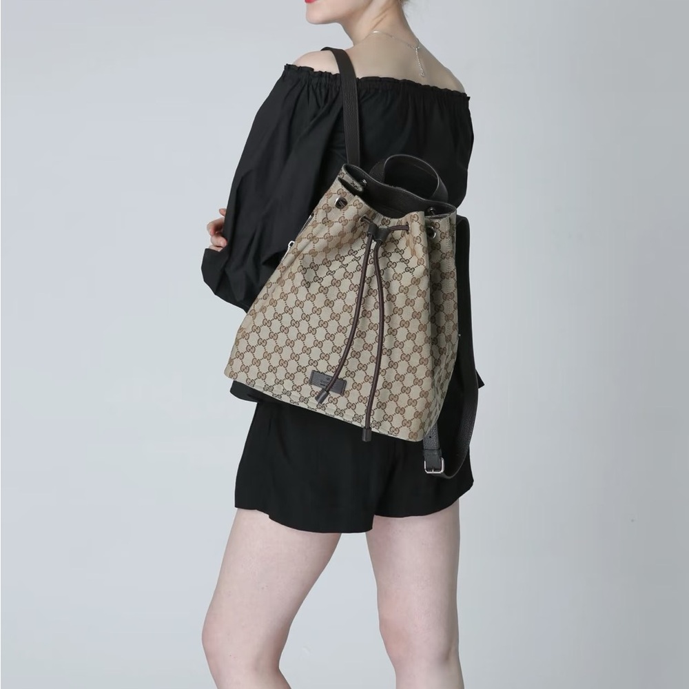 Gucci Brown Monogram Backpack - Picture 7 of 9